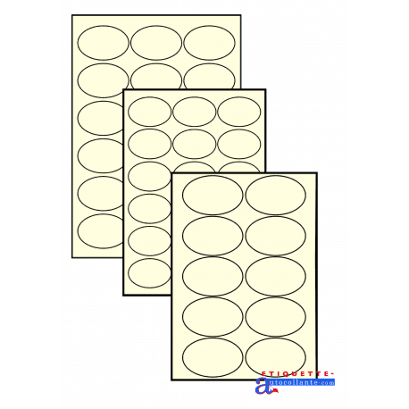 Etiquettes en planche vergé crème angles arrondis 58x58 mm - 15